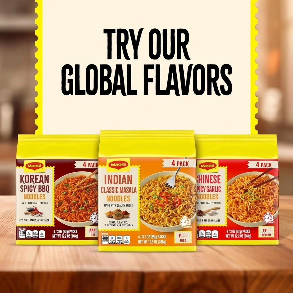 Maggi Classic Indian Masala Noodles 3 Min Mild Spicy Vegetarian